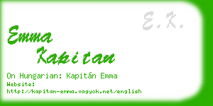 emma kapitan business card